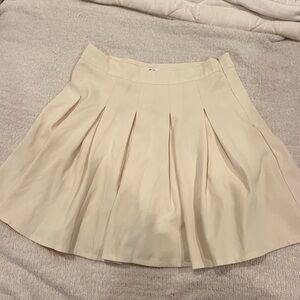 Cream mini pleated skirt